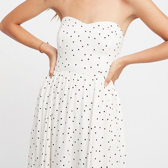 Free People Bella Donna Polka Dot Strapless Maxi Dress - Picture 3 of 10
